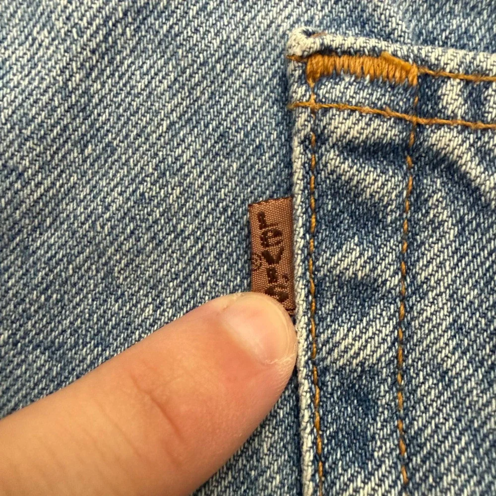 Levis 545 Loose Fit Jeans Mens 42x32 Blue Vintage 90s Brown Tab Denim Pants 545